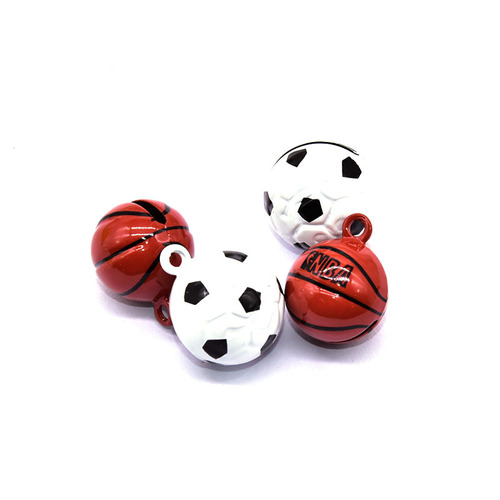 Manufacturer supplies souvenir bells, ball toy bells, one-word opening basketball, football, volleyball ball-shaped bells