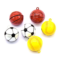 Manufacturer supplies souvenir bells, ball toy bells, one-word opening basketball, football, volleyball ball-shaped bells