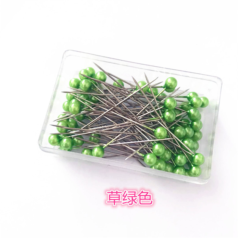 Venta al por mayor niquelado 100 unidades color perla aguja de alta calidad perla Pin Acero inoxidable ropa vertical corte posicionamiento aguja