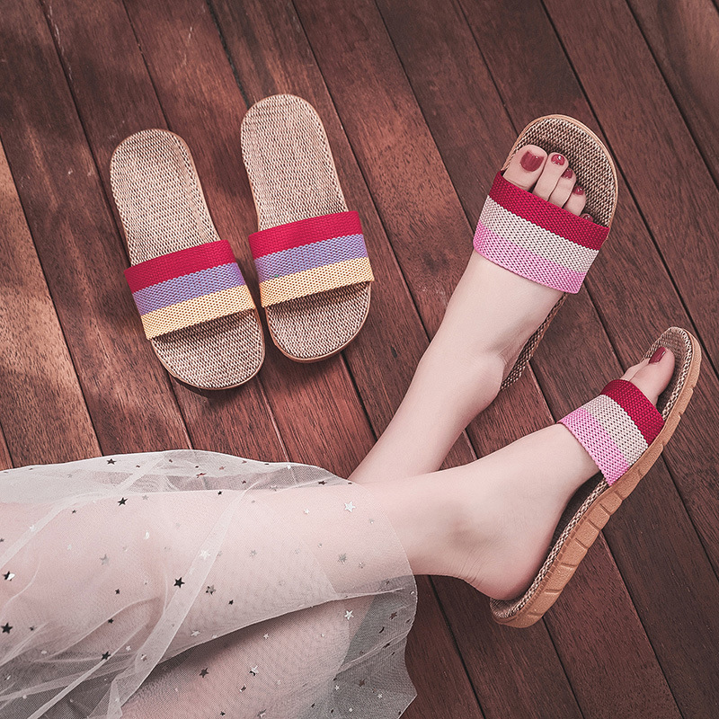 Cross-border exclusive wholesale Four Seasons linen slippers home indoor non-slip spring festival summer couple cotton linen floor slippers Cross-border exclusive wholesale Four Seasons linen slippers home indoor non-slip spring festival summer couple cotton linen floor slippers