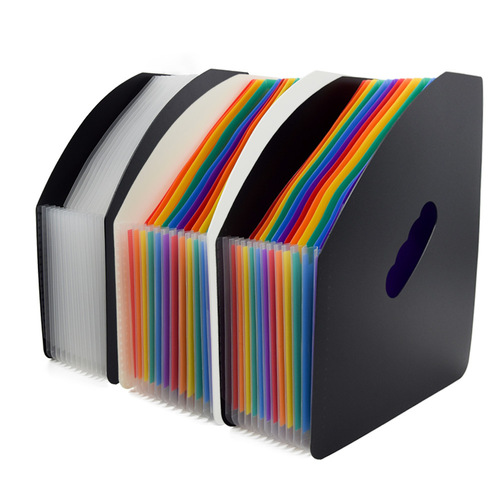 Self-reliance book magazine material rack triangular 13-grid colorful carry-on day-style accordion bag 25-grid storage folder