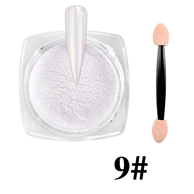 Internet celebridad nuevo arte de uñas Aurora Rosa hielo transparente desnudo espejo camaleón mágico espejo Rosa Hada Rosa uñas brillo