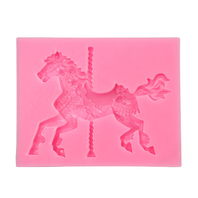 Nuevo carrusel fondant cake decoración molde fondant molde de silicona chocolate molde de silicona líquida