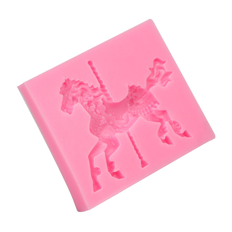 Nuevo carrusel fondant cake decoración molde fondant molde de silicona chocolate molde de silicona líquida