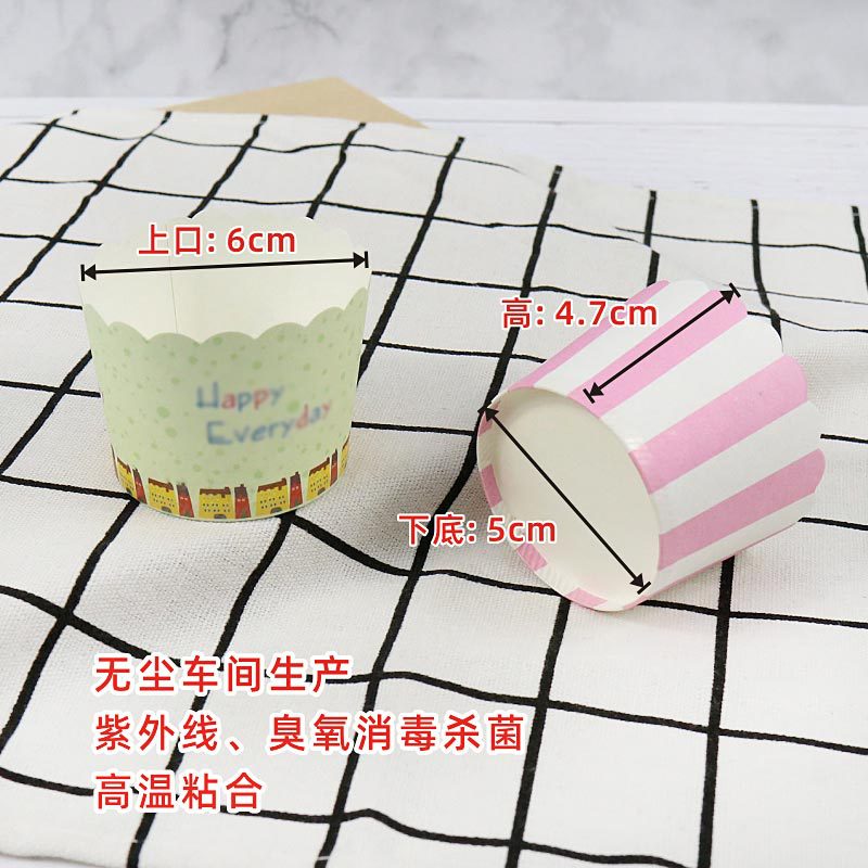 Beihaidao muffin cake taza de papel pequeño tamaño redondo recubierto envase de envasado de alimentos horno resistente a altas temperaturas de papel de hornear