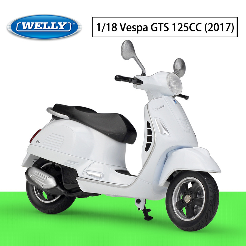 WELLY Willy 1:18 Piaggio Vespa 2017Vespa GTS simulation alloy scooter model