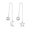 Advanced long earrings with tassels from pearl, silver 925 sample, high-quality style, french style, internet celebrity