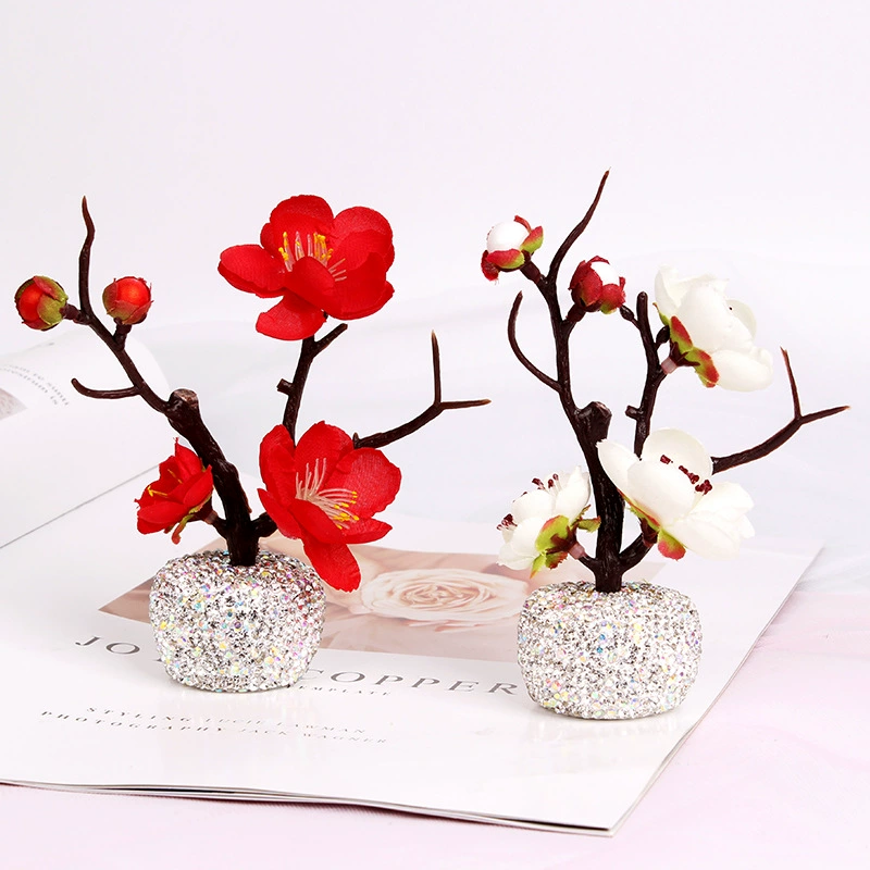 Дорожная украшение для автомобиля cute creative plum branches inlaid drilling car ornament center console decoration personality simple lady