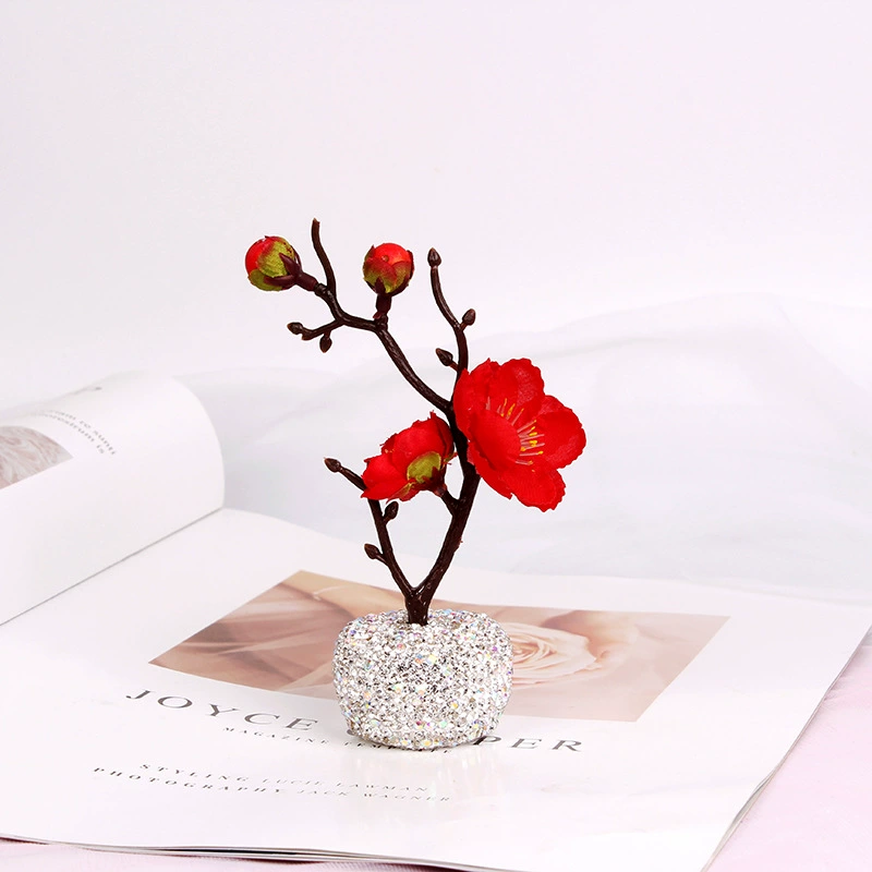 Дорожная украшение для автомобиля cute creative plum branches inlaid drilling car ornament center console decoration personality simple lady