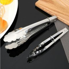 Stainless steel 9-inch bread clips, barbecue tongs, kitchen food clips, multifunctional steamed bun clips, salad food clips