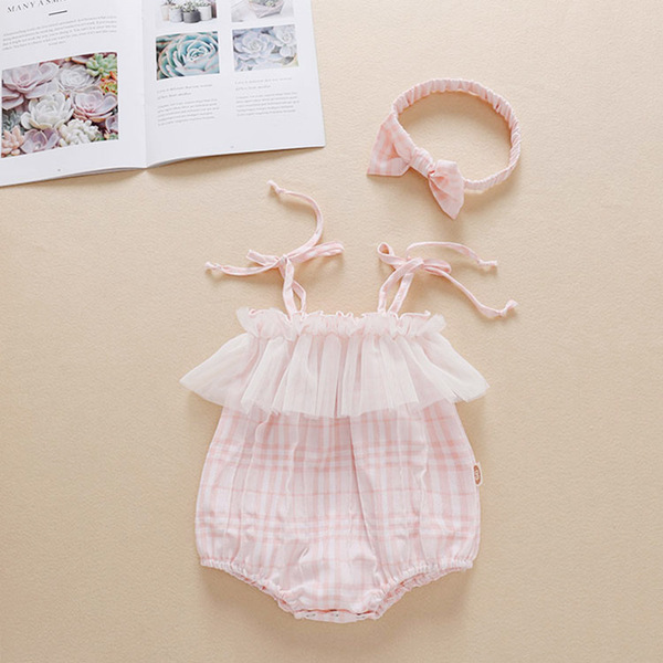 Summer cotton breathable bodysuit girl's for new born with hood