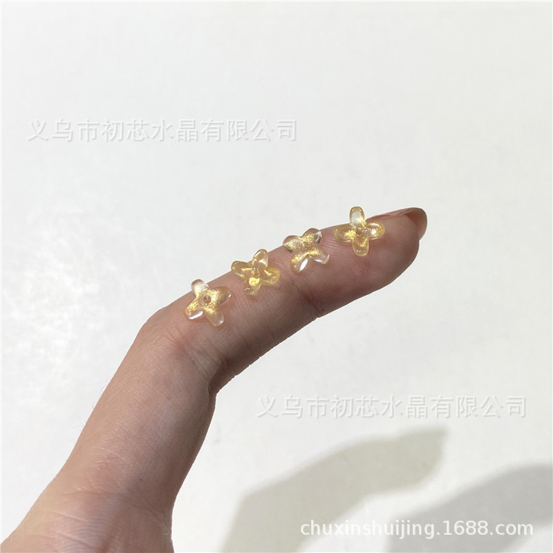 二模チェコ瑠璃小桂花花びら6*8mm十字花ネイルシールdiyアクセサリーヘアピン材料
