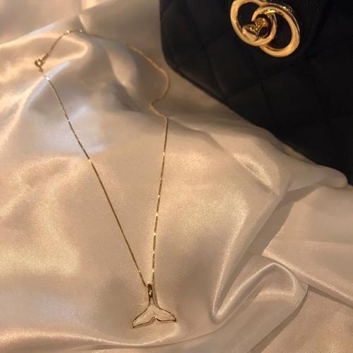 925 silver mermaid tail cloud white oil pattern thin snake bone necklace clavicle chain for women