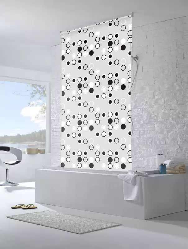 Factory direct selling 3D effect printed PEVA plastic rolling curtain plastic rolling shower curtain rolling curtain shower curtain