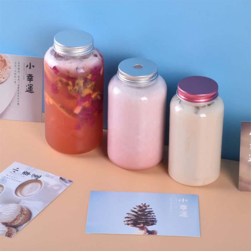 摆摊500毫升塑料瓶奶茶饮料瓶U形冷饮杯一次性杯铝盖瓶东南亚热销