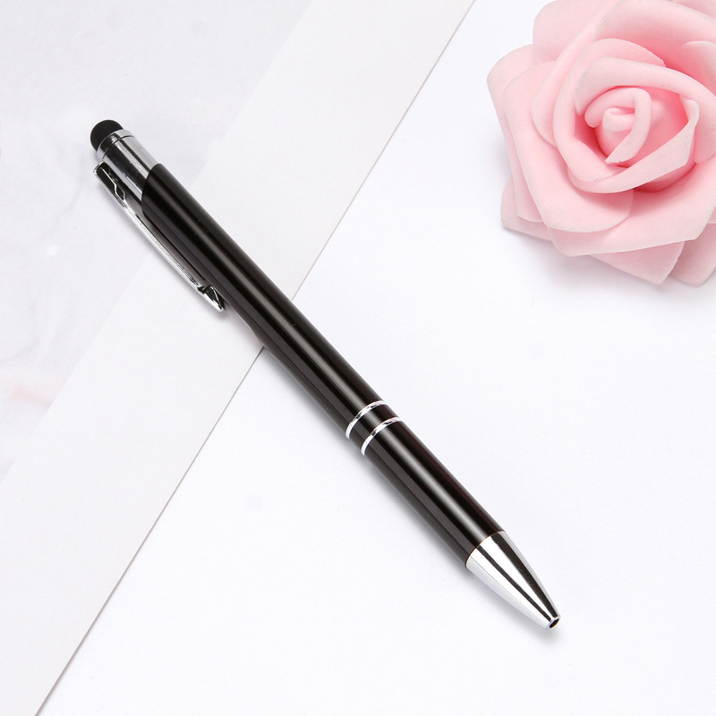 Publicidad bolígrafo letras regalo pluma pantalla táctil Prensa Bolígrafo De Metal varilla de aluminio oxidación bolígrafo logotipo impreso