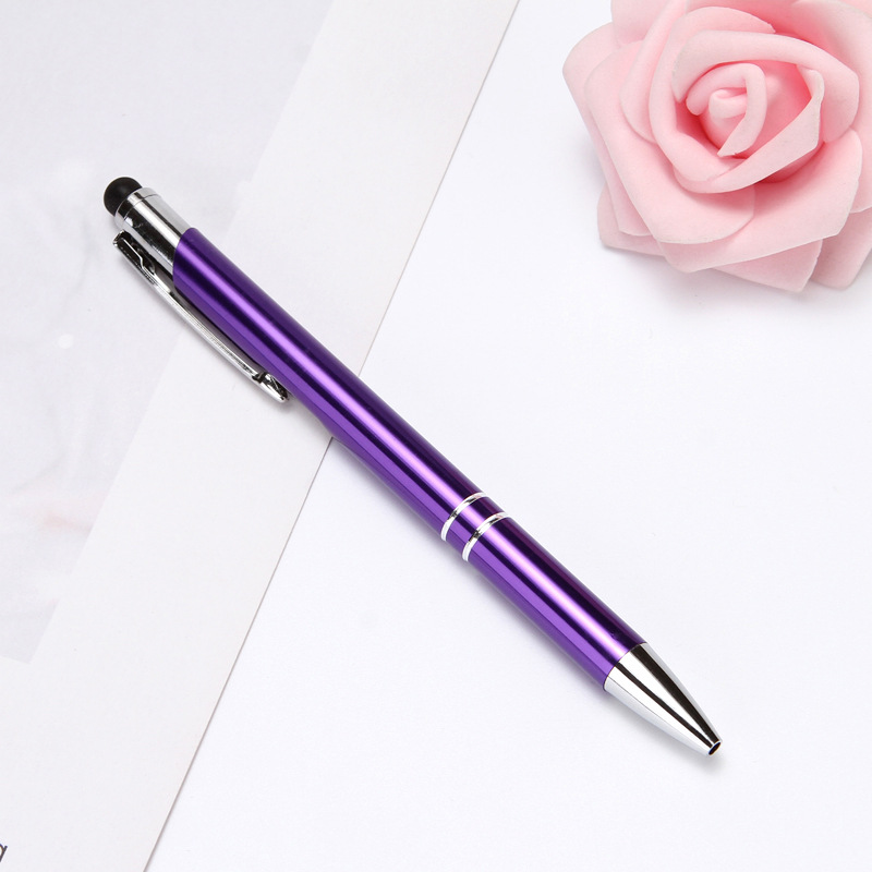 Publicidad bolígrafo letras regalo pluma pantalla táctil Prensa Bolígrafo De Metal varilla de aluminio oxidación bolígrafo logotipo impreso