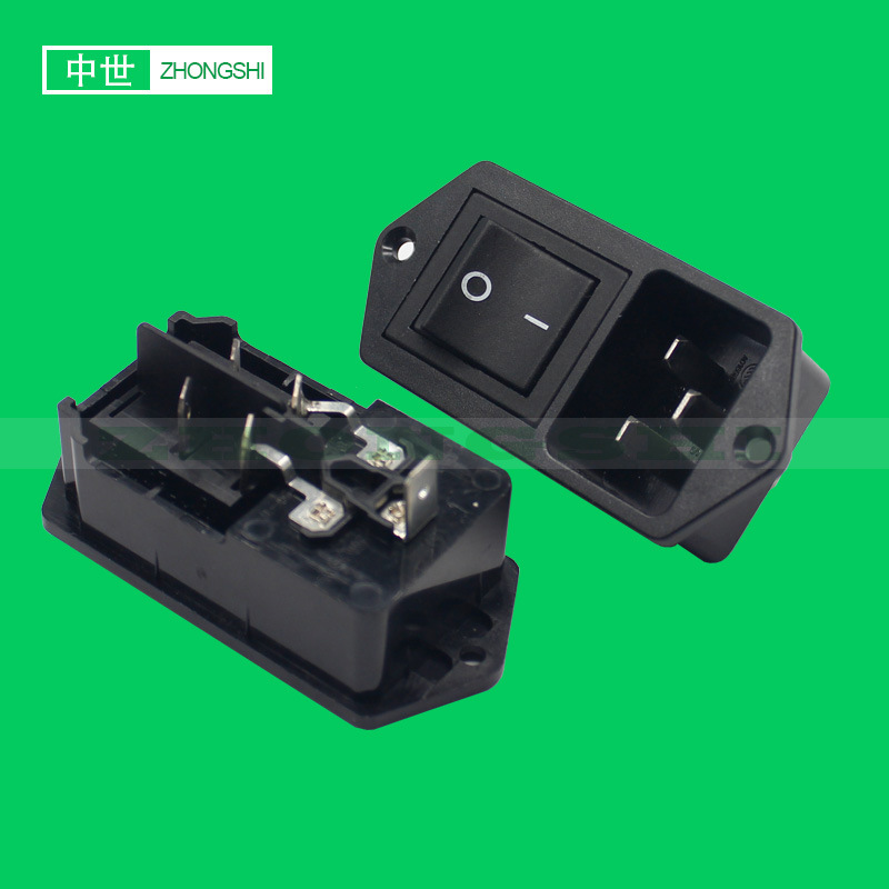 厂家 二合一插座带开关 大电流20A医疗器械用 IEC三芯插座子