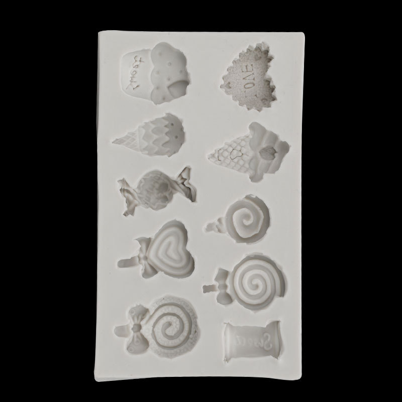 Lollipop caramelo helado modelado molde de silicona hecho a mano galleta del chocolate decoración la torta