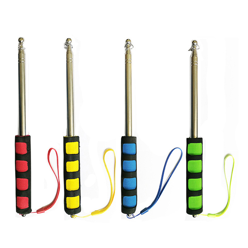 Cross-Border Supply Stainless Steel Telescopic Flagpole Teacher Pointer Stick Teaching Stick Teaching Stick Guide Flagpole Command Stick