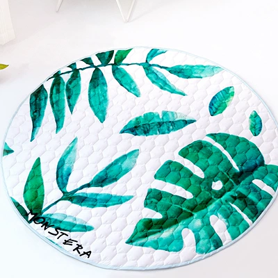 Avtomobil döşəmə paspasları — Round Crawling Mat Wholesale - leaves-15-m-diameter-15-m-diameter