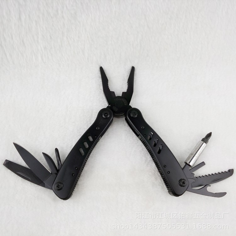 供应多功能不锈钢发黑钳子 户外不锈钢折叠刀钳工具钳高品质便携