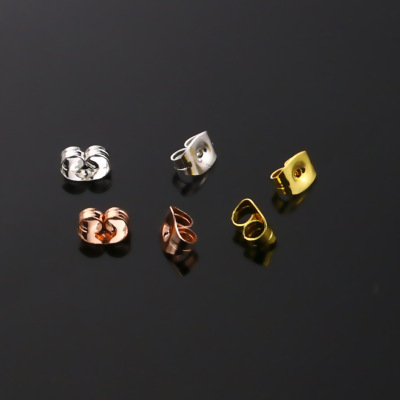 不锈钢耳堵 耳塞 耳钉配件 蝴蝶扣银色玫瑰金DIY手工饰品配件|ms