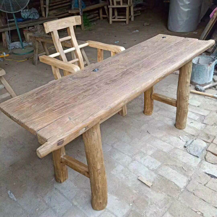 中式实木板北方老榆木原木吧台板办公桌板餐桌面板飘窗板楼梯踏板