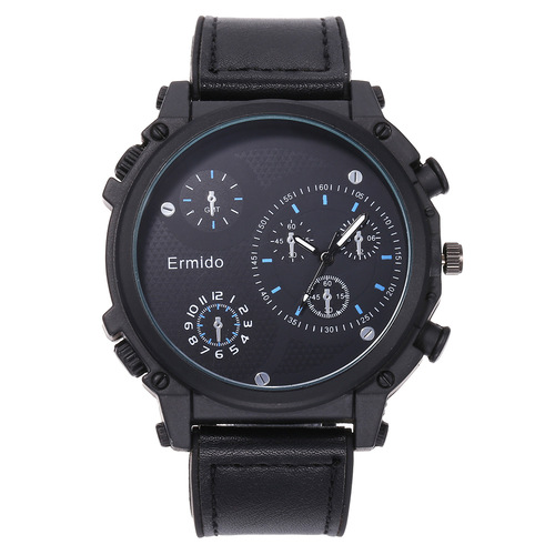 4pcs/set exquisite gift set, belt + perfume + large dial quartz watch + keychain, perfect gift choice