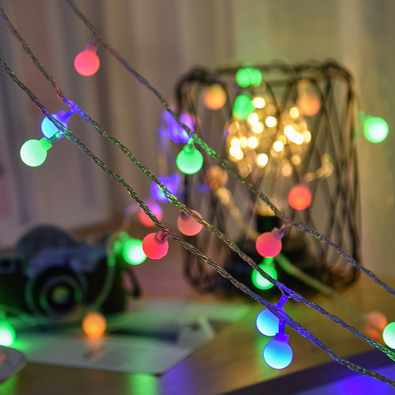 Lámpara de estrella LED, batería de cadena, camping al aire libre, luz decorativa solar, decoración de la habitación, luz de color pequeña, luz de Navidad