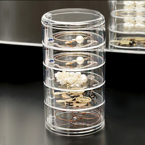 Creative rotating multi-functional jewelry box accessory storage box earring pin watch necklace children's storage rack wholesale