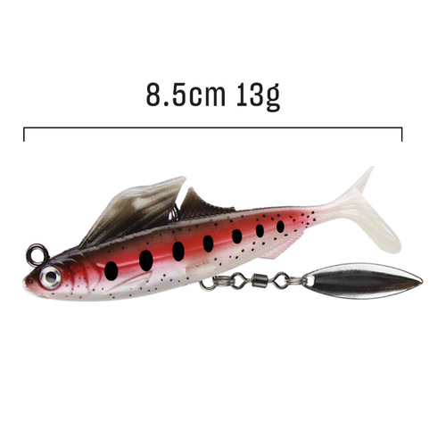 Weihe Luya fake bait package lead fish 8.5cm12.5g with sequins VMC single hook simulation soft bait soft bait wholesale
