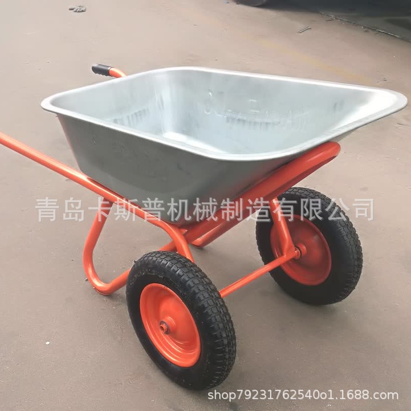 工厂供应镀锌斗俄罗斯市场S双轮大斗手推车WB6418S