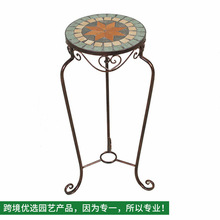 欧式复古卷铁装饰八角星图案马赛克铁艺花架室内外装饰花架