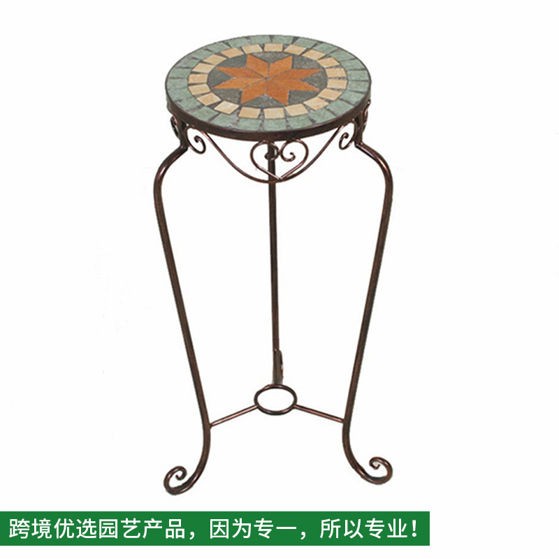 欧式复古卷铁装饰八角星图案马赛克铁艺花架室内外装饰花架