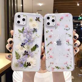 适用iphone15滴胶干花手机壳XSMAX潮牌创意个性保护套8PLUS软壳