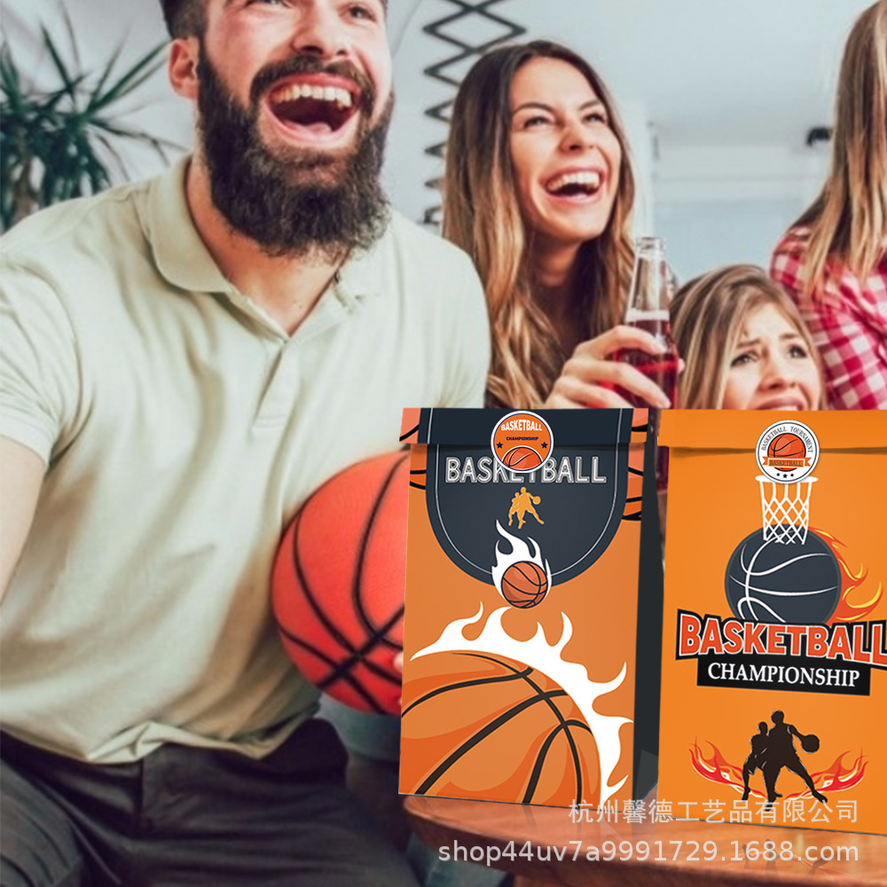 LB017亚马逊ebay纸袋篮球球类手提袋糖果袋礼品牛皮纸节日礼袋
