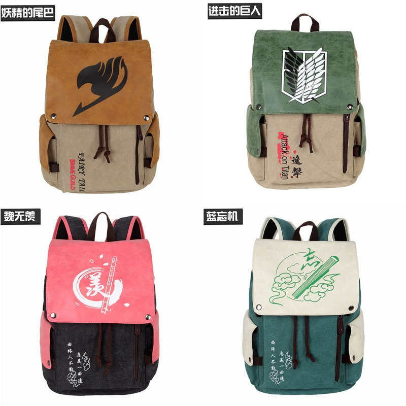 Кулон рюкзак Anime Backback Tokyo Fairy Tail One Piece Green Valley Canvas Bag