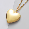 Glossy necklace stainless steel heart-shaped, mirror effect, wholesale, 45cm