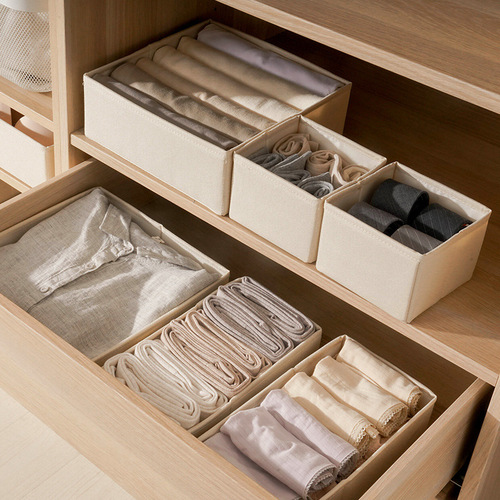 Tianzong fabric separated underwear storage box desktop organizer box underwear socks bra drawer storage box home xs