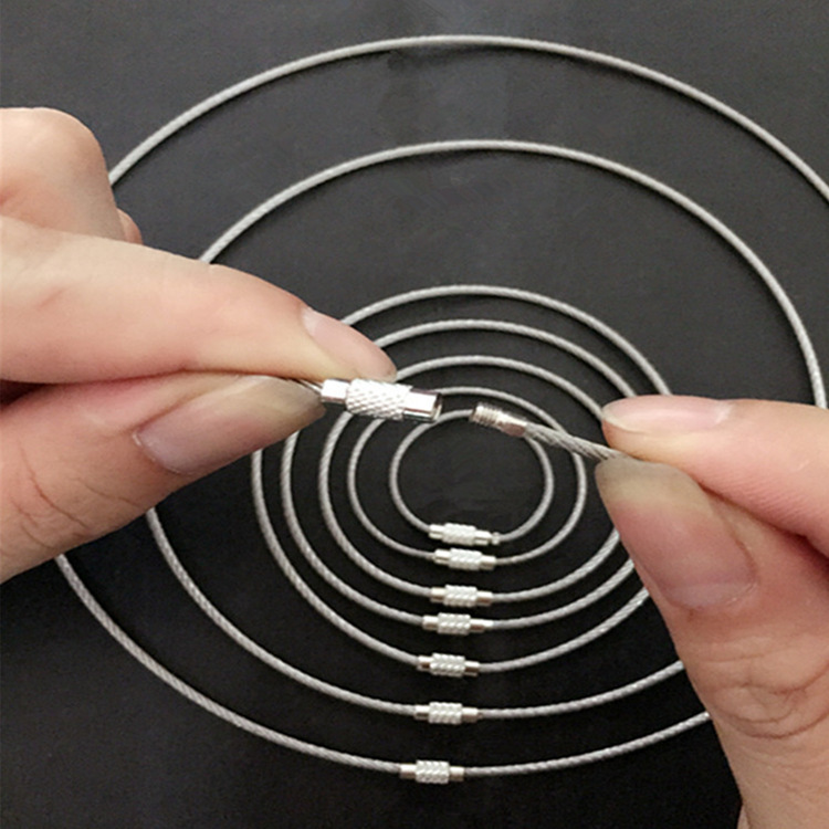 Steel Wire Loop, Steel Wire Rope Lock, Multi-Functional Anti-Theft Connection Steel Wire Ring, Steel Wire Loop Keychain