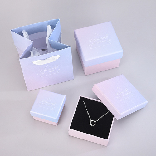 White Lily gift box necklace bracelet earrings bracelet ring packaging box square jewelry packaging box