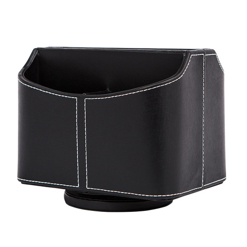 Leather desk multi-functional storage box creative rotating pen holder cosmetic organizer desk remote control storage box