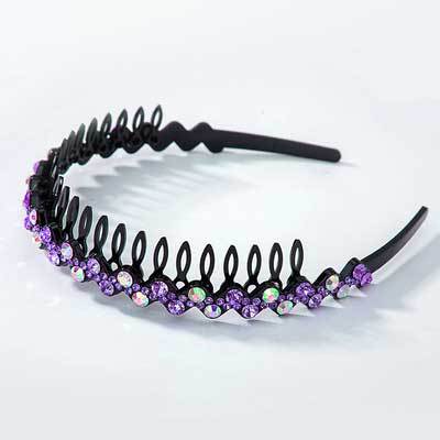 Venta al por mayor celebridad de internet dentado antideslizante diadema banda de pelo horquilla de las mujeres clip de pelo tocado de las mujeres todo partido rhinestone pelo presionando anillo de pelo