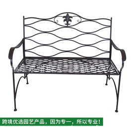 厂家直销简约铁艺室内双人沙发靠背椅子阳台休闲躺椅庭院露台长椅
