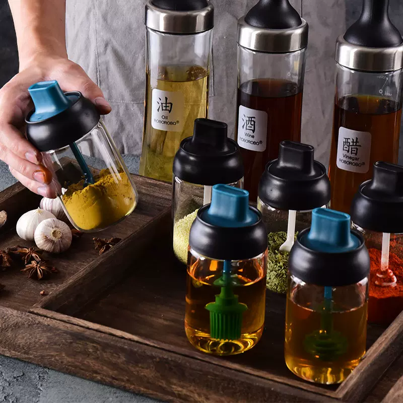 调味罐玻璃盐罐厨房调料罐子家用调料瓶糖罐油壶盐味精调料盒套装