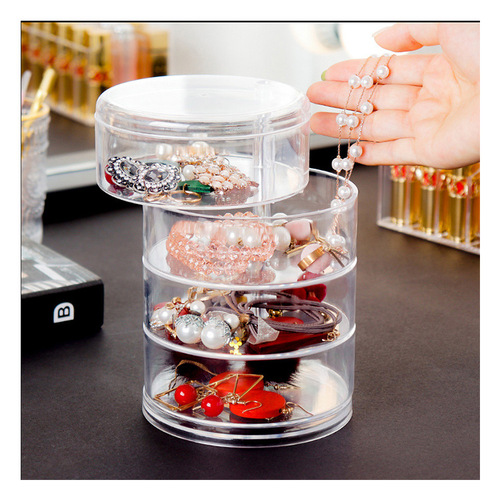 Creative rotating multi-functional jewelry box accessory storage box earring pin watch necklace children's storage rack wholesale