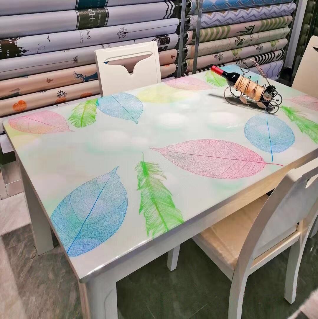 0.8mm soft glass pvc tablecloth waterproof anti-oil Anti-scalding table cloth plastic tablecloth crystal plate factory wholesale
