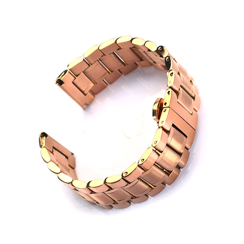 Adecuado para famoso artesano romántico Acero inoxidable sólido correa de cinco cuentas sólida mariposa hebilla iwatch8 Apple correa de reloj