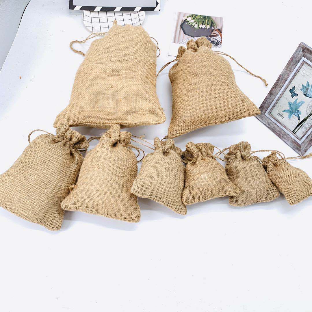 仿麻束口袋 抽绳束口袋 小布袋 麻布收纳袋 黄麻束口袋真麻麻布袋